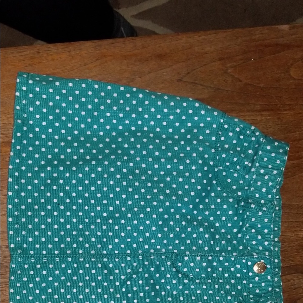 White Polka Sot Green Skirt